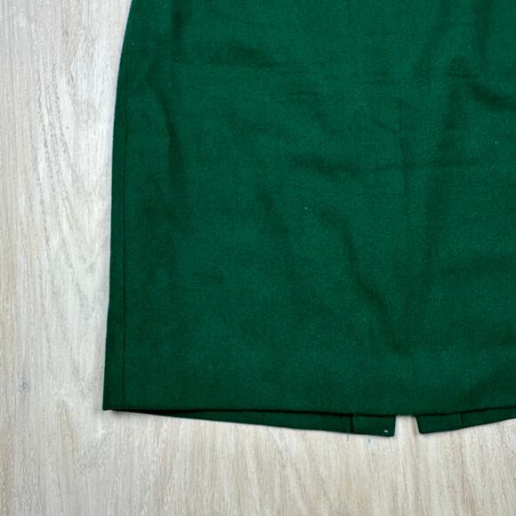 J Crew Solid Green Lined Double Serge Wool The Pencil Classic Career Skirt 4 - Picture 4 of 12